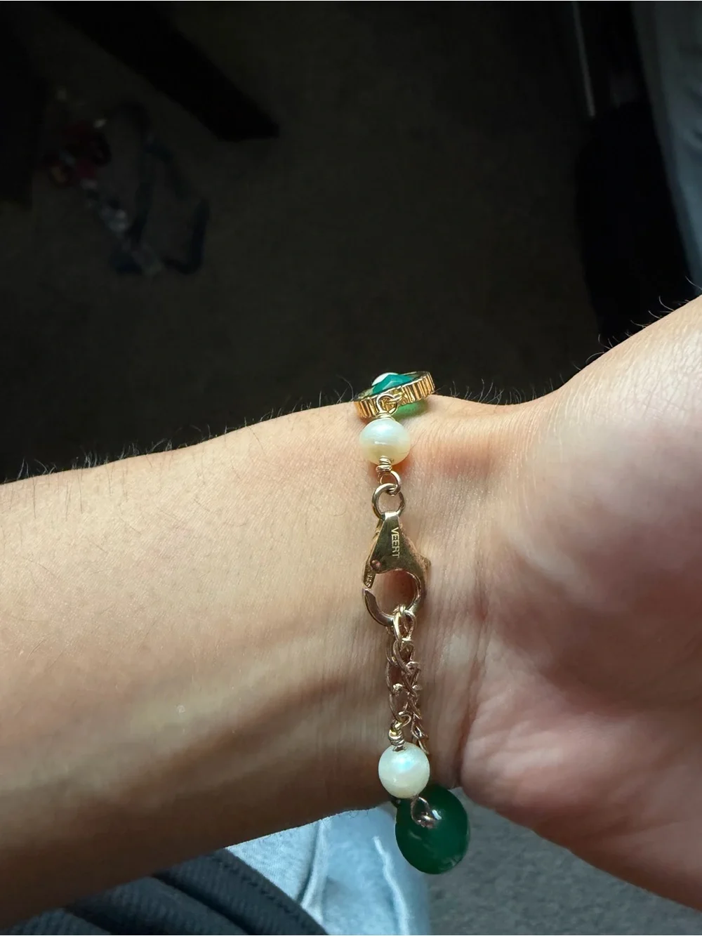Veert Green Onyx Freshwater Pearl Bracelet